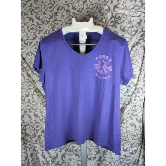 Womens Large Barb's Philadelphia Harley-Davidson Short Sleeve T-Shirt - Picture 1 of 7